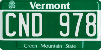 VT license plate CND978