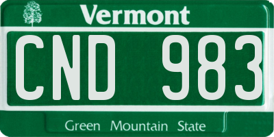 VT license plate CND983