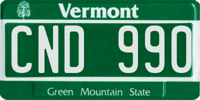 VT license plate CND990