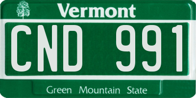 VT license plate CND991