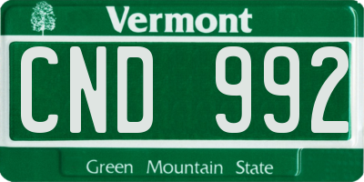 VT license plate CND992