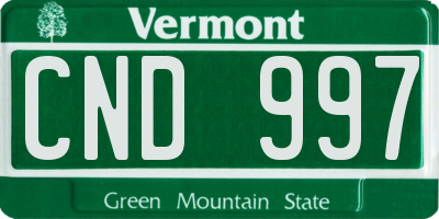 VT license plate CND997