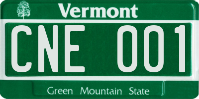 VT license plate CNE001