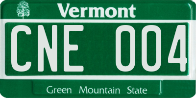 VT license plate CNE004