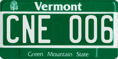VT license plate CNE006