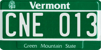 VT license plate CNE013