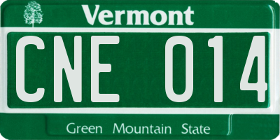 VT license plate CNE014