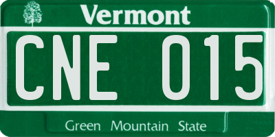 VT license plate CNE015