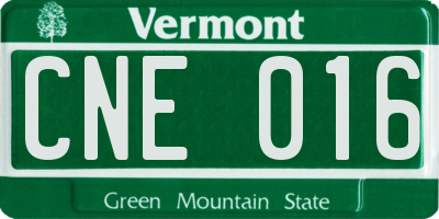 VT license plate CNE016