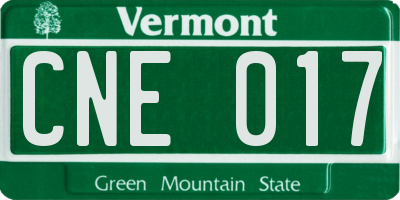 VT license plate CNE017