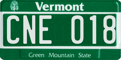 VT license plate CNE018