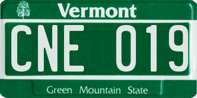 VT license plate CNE019