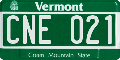 VT license plate CNE021