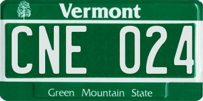 VT license plate CNE024