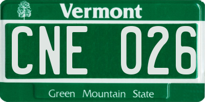 VT license plate CNE026