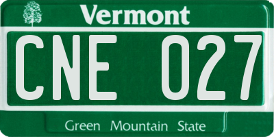 VT license plate CNE027