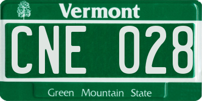 VT license plate CNE028