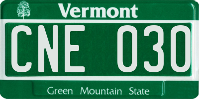 VT license plate CNE030