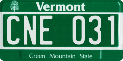 VT license plate CNE031