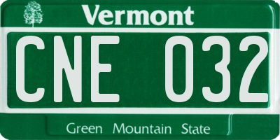 VT license plate CNE032