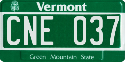 VT license plate CNE037