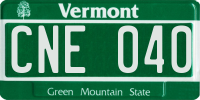 VT license plate CNE040