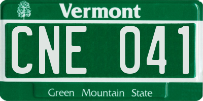 VT license plate CNE041