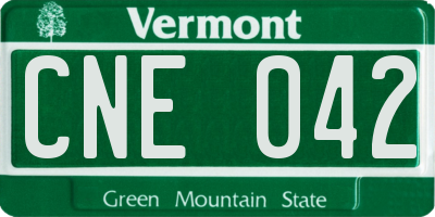 VT license plate CNE042