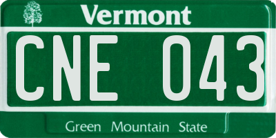 VT license plate CNE043