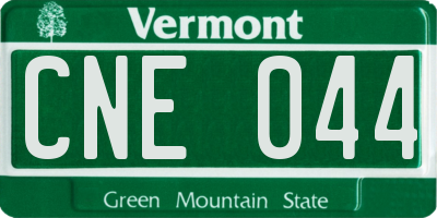 VT license plate CNE044