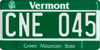 VT license plate CNE045
