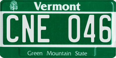 VT license plate CNE046