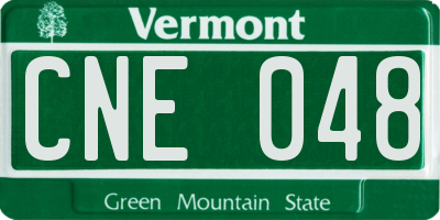 VT license plate CNE048