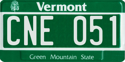 VT license plate CNE051