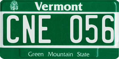 VT license plate CNE056