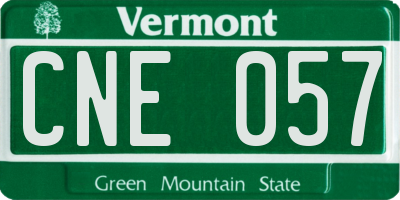 VT license plate CNE057