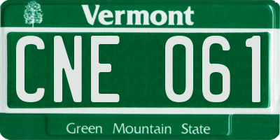 VT license plate CNE061