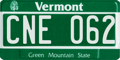 VT license plate CNE062