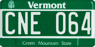 VT license plate CNE064