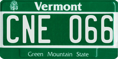 VT license plate CNE066