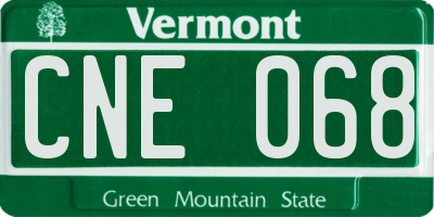 VT license plate CNE068