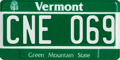 VT license plate CNE069