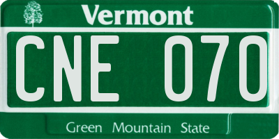 VT license plate CNE070