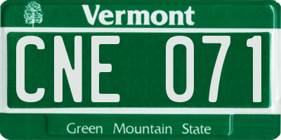 VT license plate CNE071