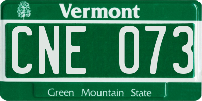 VT license plate CNE073