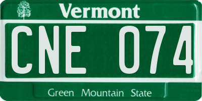VT license plate CNE074