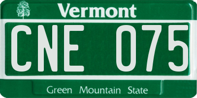 VT license plate CNE075