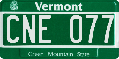 VT license plate CNE077