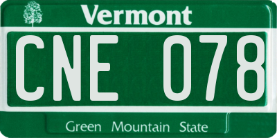 VT license plate CNE078