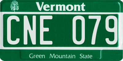 VT license plate CNE079